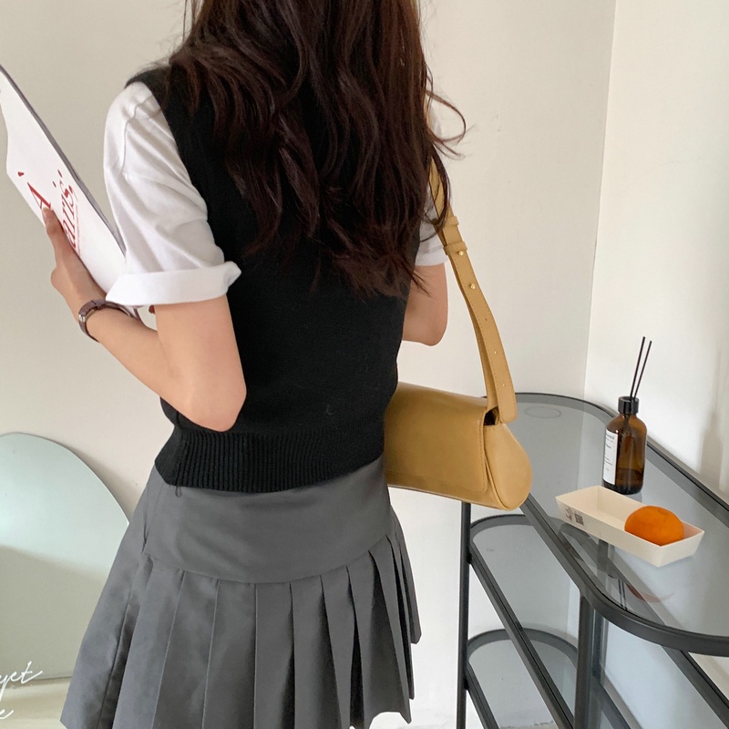 Áo dệt kim Perty sát nách phong cách Hàn Quốc thời trang mùa thu cho nữ