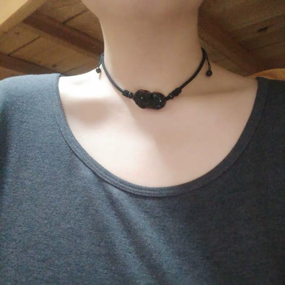 [Vòng Cổ Nam] Vòng Cổ Obsidian Cặp Đôi Pixiu Yan Jiu Mặt Dây Chuyền Cùng Phong Cách Nam Tik Tok Nữ N