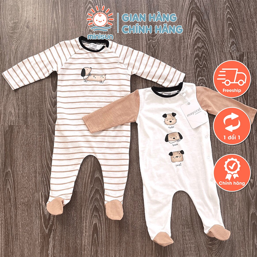 Bộ body cho bé sơ sinh hãng MAYORAL xuất dư cho bé 0 - 18 tháng hàng chuẩn có hộp và tem