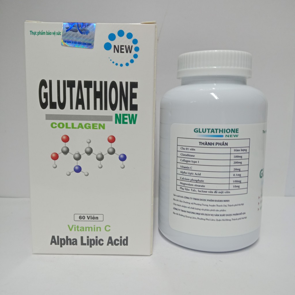 Glutathione new collagen viên uống trắng da lọ 60 viên