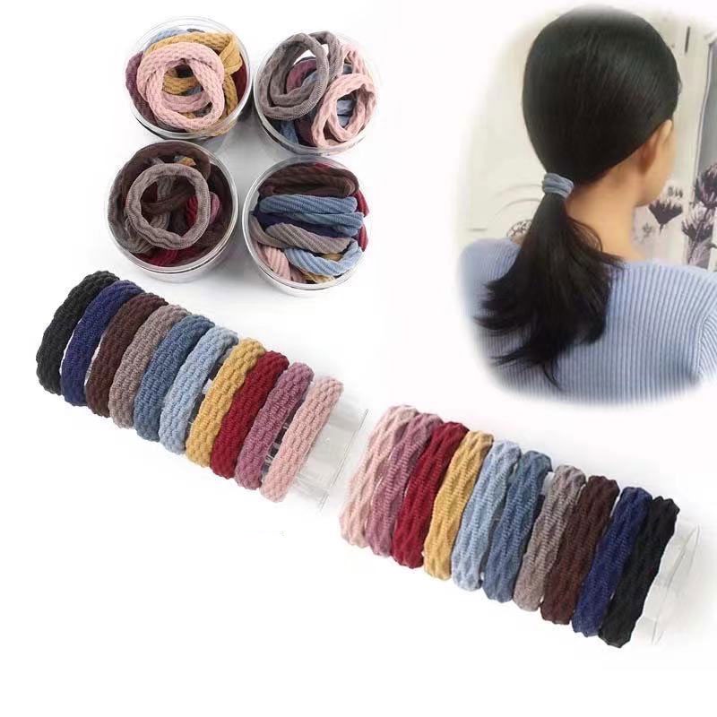 Đồ Cột Tóc Không Đường May Bằng Cao Su Màu Sắc Đơn Giản Phong Cách Hàn Quốc