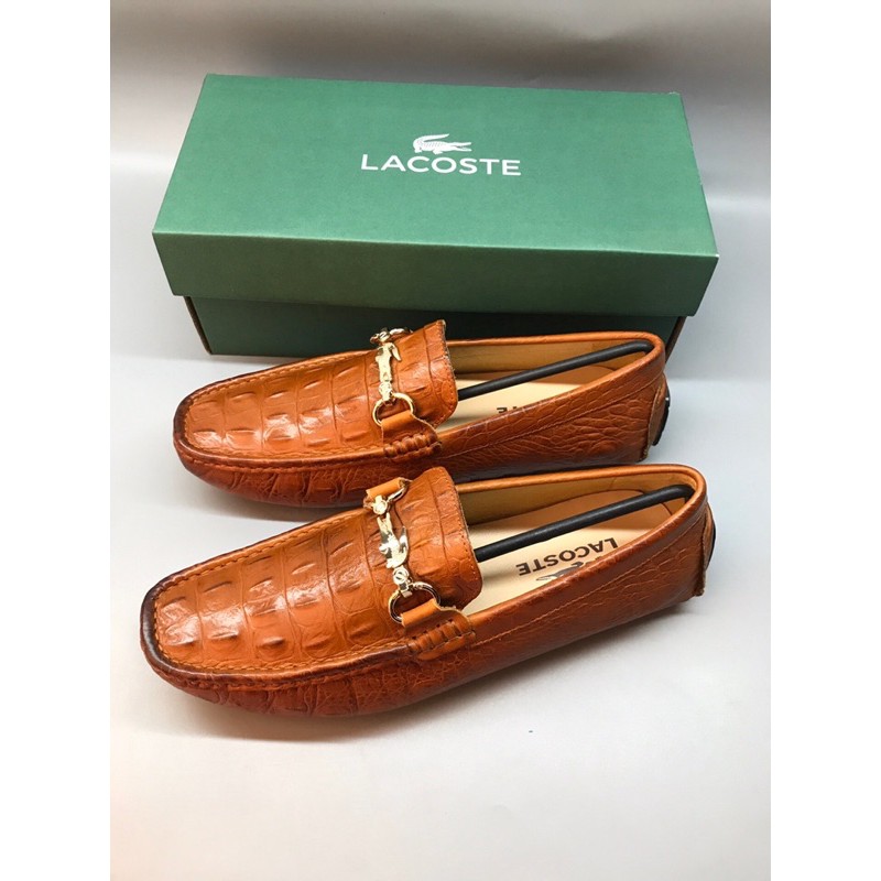 giầy lười da cá sấu sang chảnh da thật lacoste