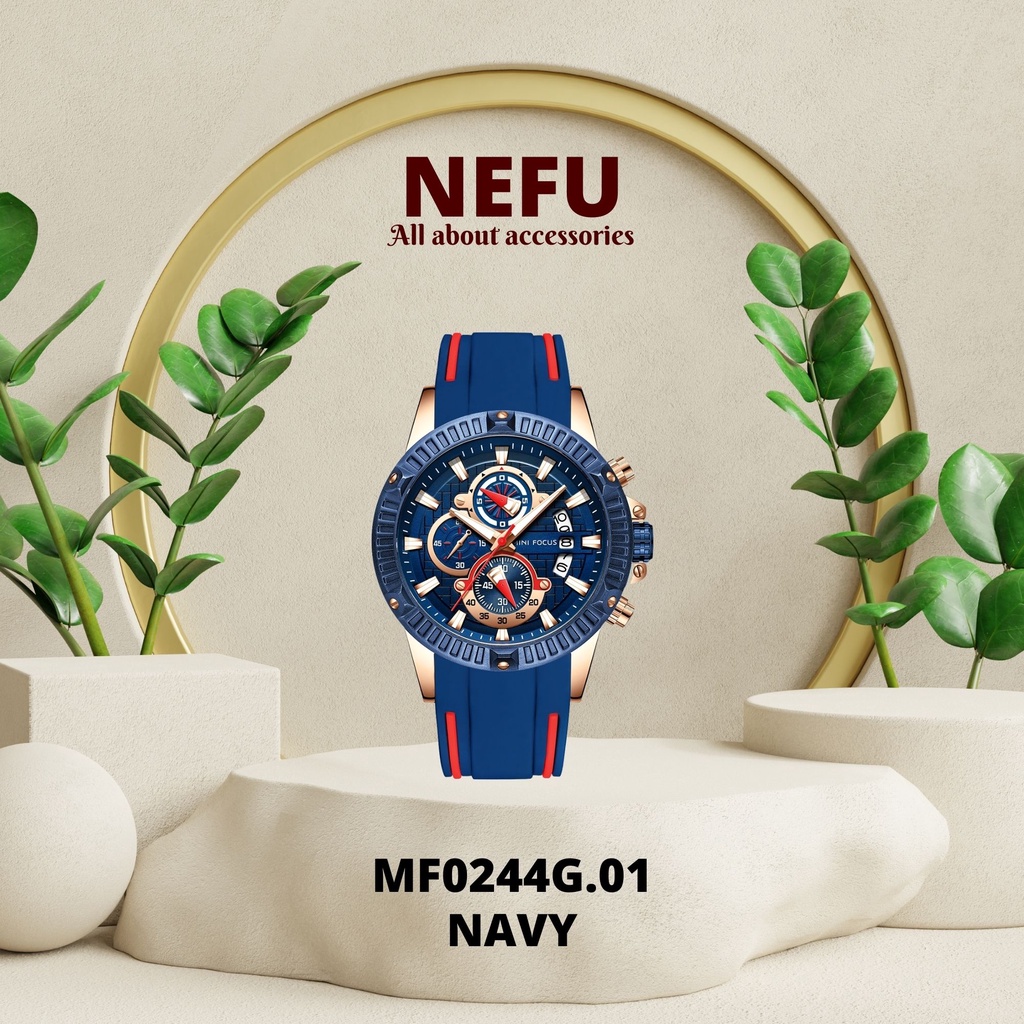 Đồng hồ nam MINI FOCUS dây silicone MF0244G.01 viền thép không gỉ chống ...