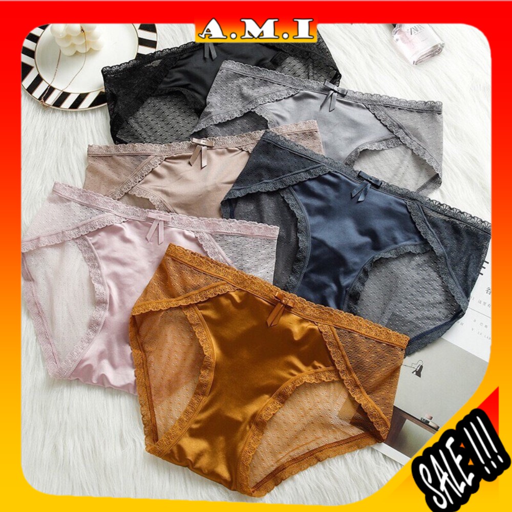 Quần lót lụa ren bi , quần lót nữ cao cấp - Ami chuyên sỉ | BigBuy360 - bigbuy360.vn