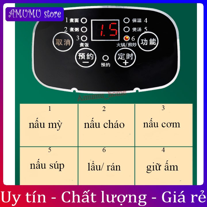 [Hàng cao cấp]Nồi Lẩu Mini Đa Năng Xào, Hấp, Chiên, Nấu Cơm, Nấu Cháo Tặng Kèm Bộ Dụng Cụ 6 Món