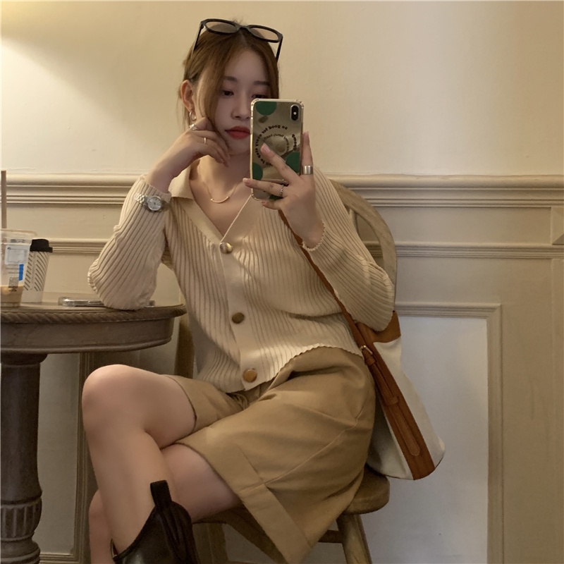 Áo Khoác Cardigan Dệt Kim Tay Dài Phong Cách Mùa Thu Mới Cho Nữ