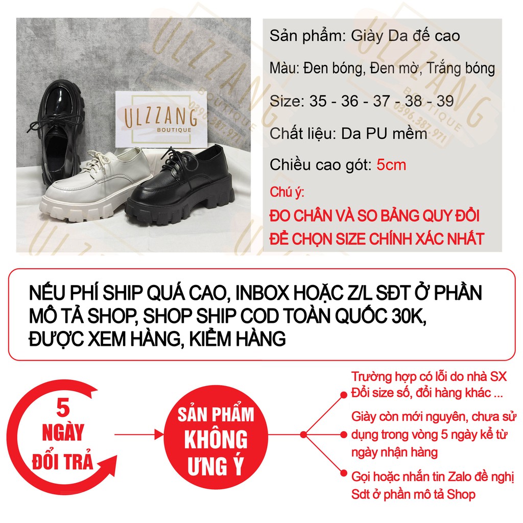 Giày Oxford nữ giày ulzzang đế cao mũi tròn mới