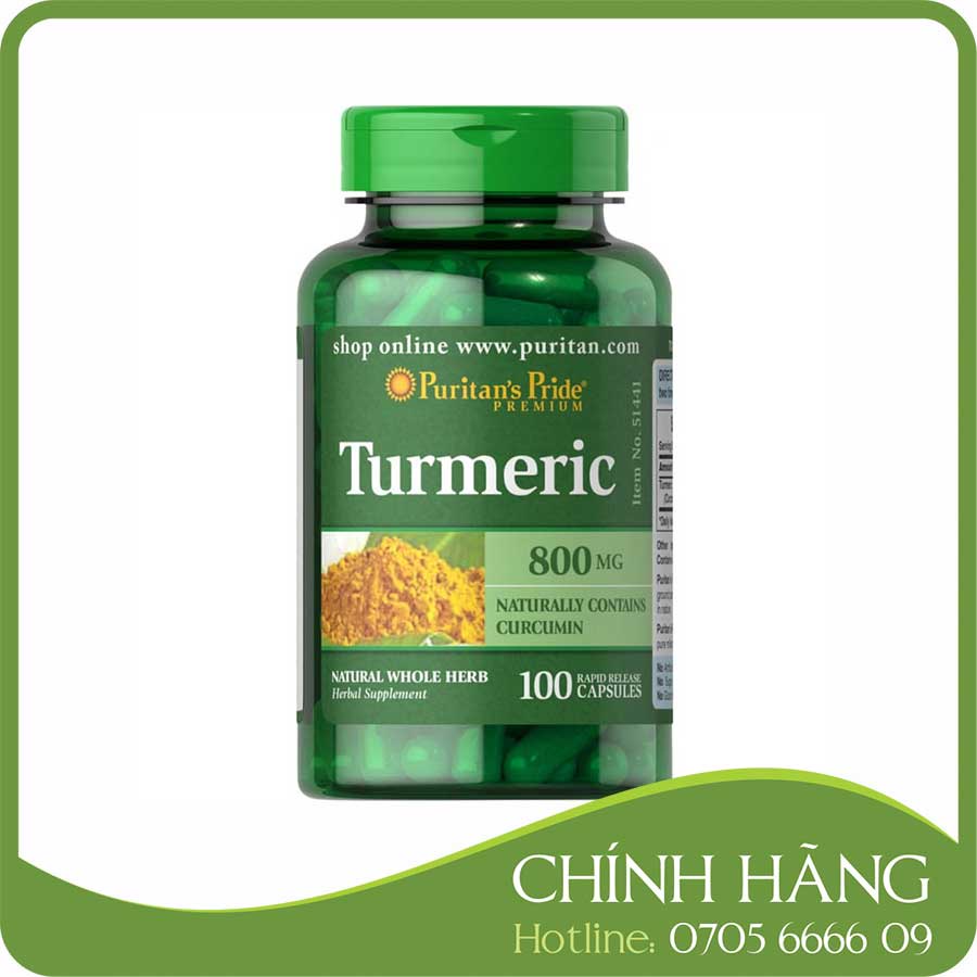 Viên Tinh Bột Nghệ Turmeric 800mg Puritan's Pride 100 Viên