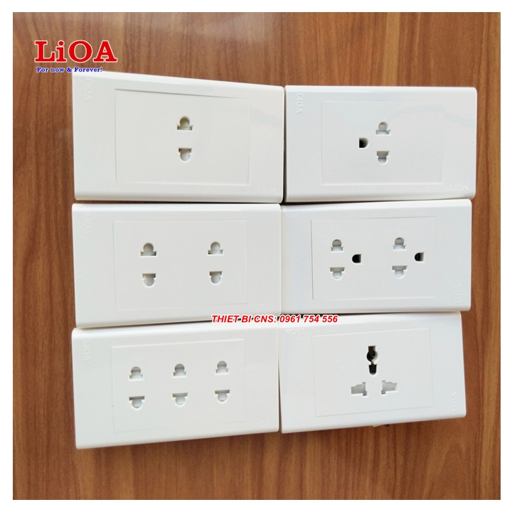 Ổ cắm 2 chấu, 3 chấu 16A 250V LiOA - Chính hãng