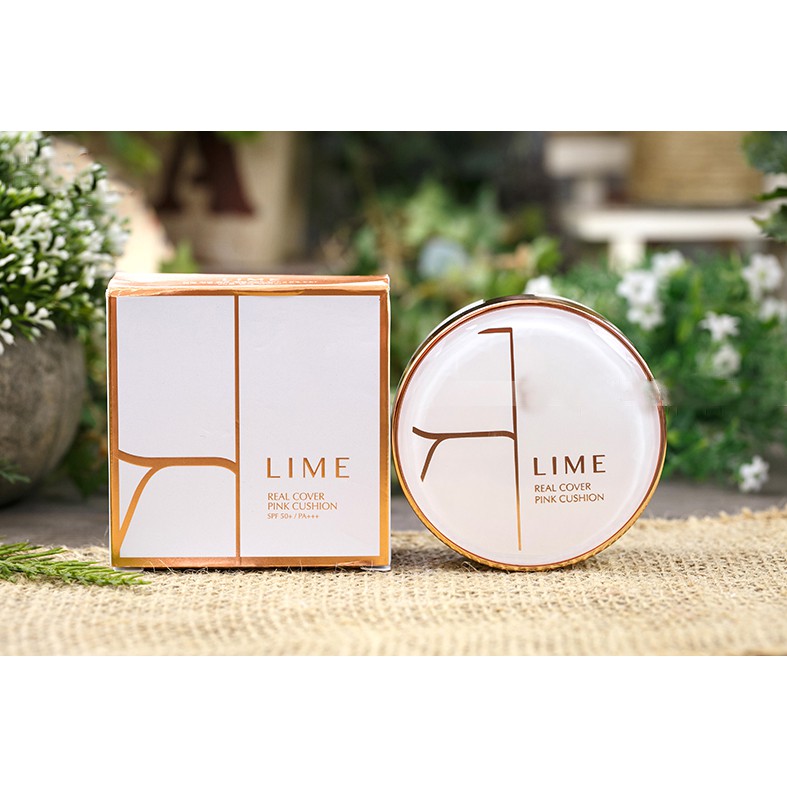 Phấn Nước Kiềm Dầu Lime Real Cover Pink Cushion Dành Cho Da Dầu Và Da hỗn Hợp, Hàn Quốc chính hãng