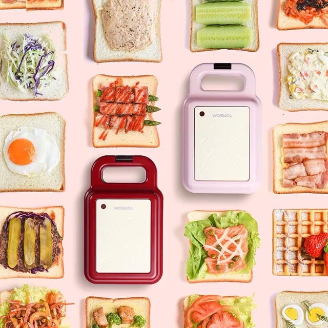 [Hàng Chính Hãng] TORSOM Máy làm bánh sandwich waffle 2in1, chế biến đồ ăn nhanh cao cấp