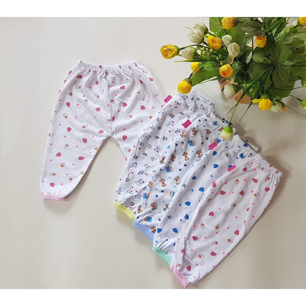 COMBO 5 QUẦN DÀI CHO BÉ SƠ SINH, 3-9KG, VẢI COTTON CAO CẤP _ 5Q3