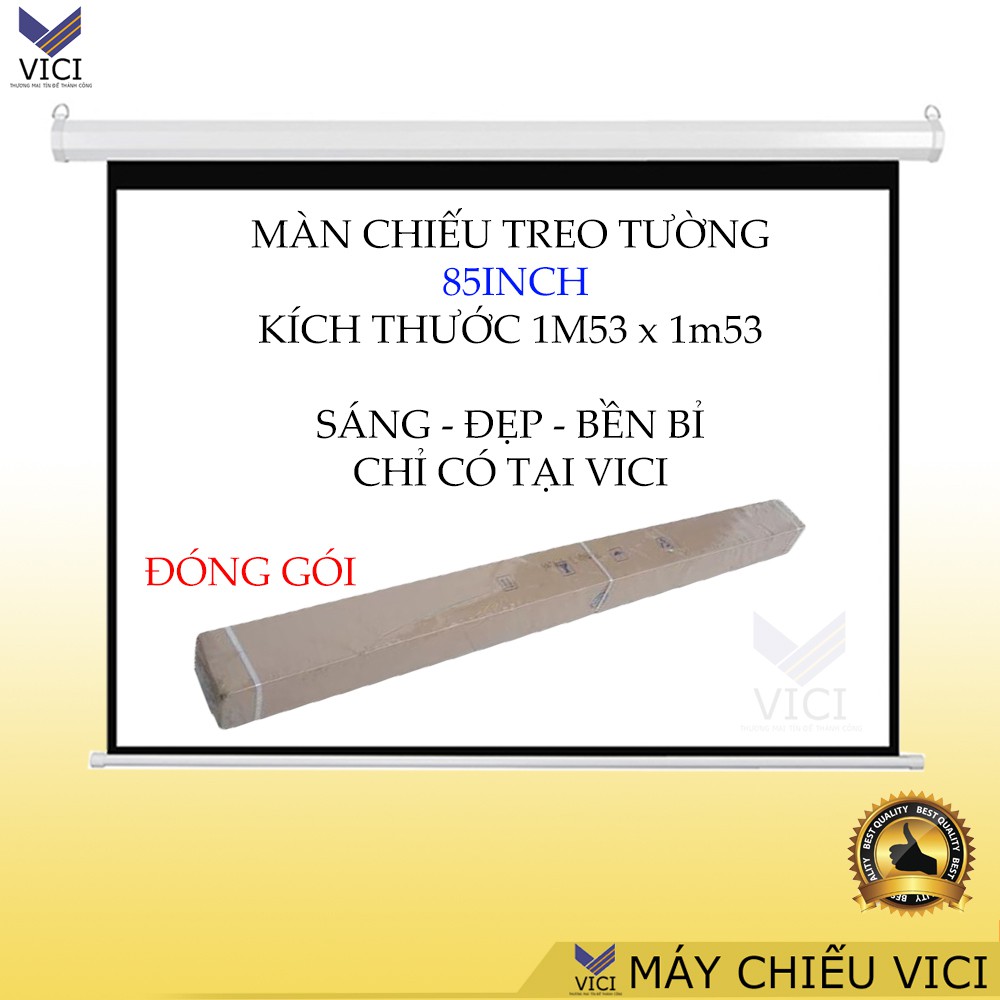 Màn chiếu treo tường 85inch. Màn có độ bền cao, phù hợp với các loại máy chiếu, hàng chính hãng cao cấp