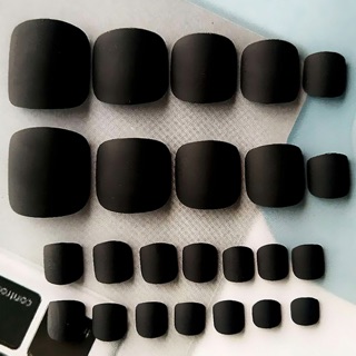 Bộ 24 móng chân nhám đen kèm keo