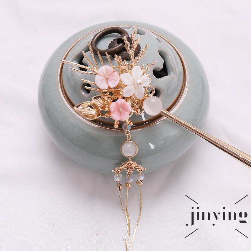 GETNOIVAS Trâm cài tóc phối núm tua kiểu cổ điển thời trang cho nữ