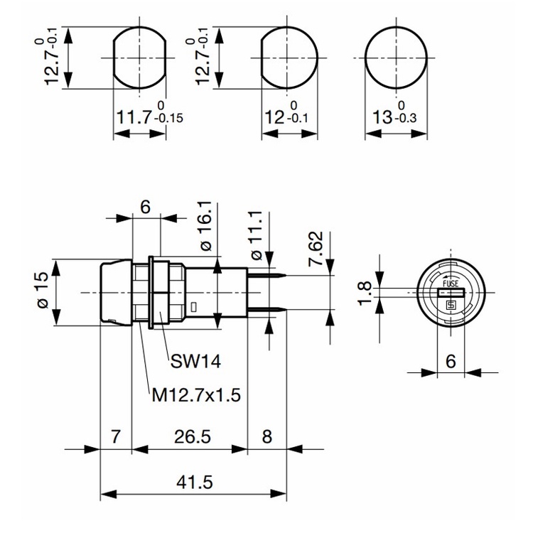 Đế cầu chì 5x20 Thụy Sĩ