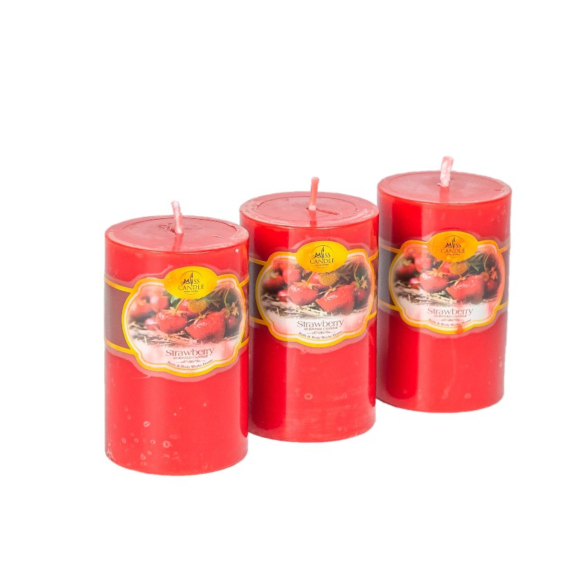 Set 3 nến thơm trụ tròn D5H8 Miss Candle FtraMart NQM0819 (5 x 8 cm) (Lựa chọn màu)