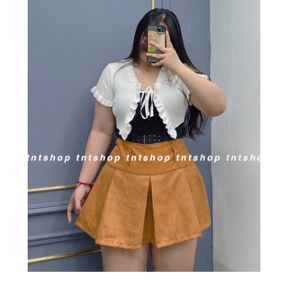 VÁY XẾP LY KAKI NHUNG [ TNT SHOP BIGSIZE 60KG 90KG ]