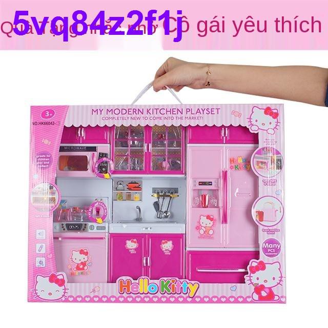 Bộ đồ ăn k nhà bếp chơi t mèo nấu quy mô lớn thiết bị gia dụng nam và nữ Dorale play house điện