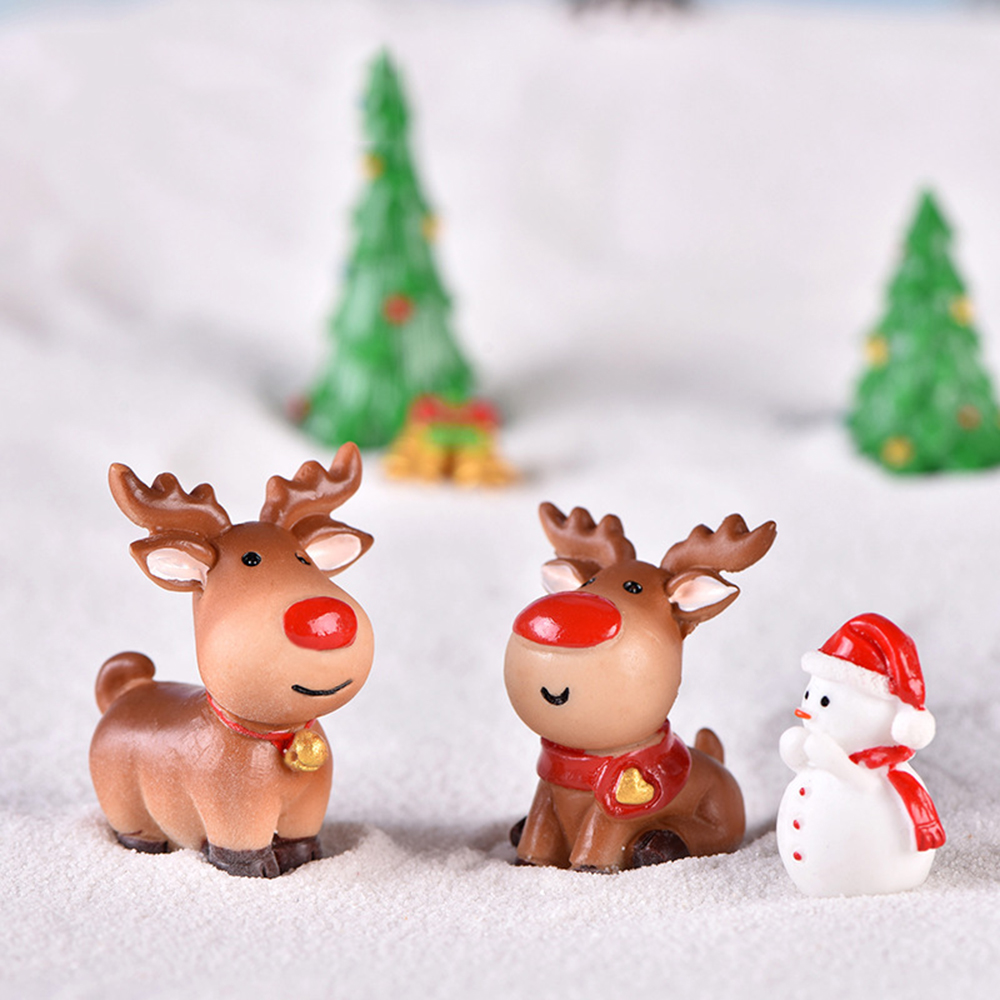 1 Mô Hình Ông Già Noel / Người Tuyết Mini Bằng Nhựa Resin Dùng Trang Trí Nhà Cửa / Sân Vườn Dịp Giáng Sinh