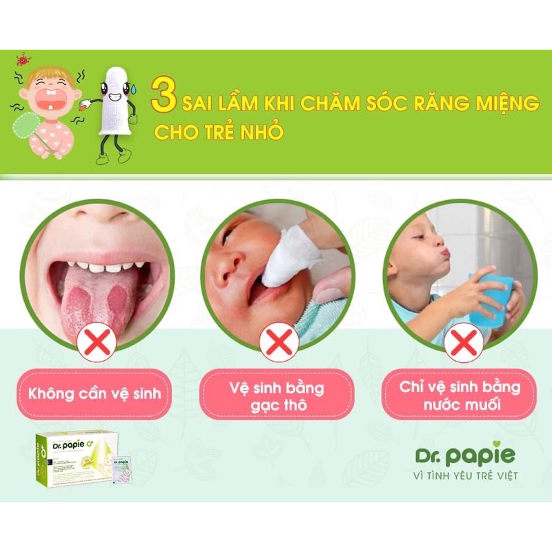 Gạc răng miệng Dr.Papie (30 gói/hộp) FLASH SALE