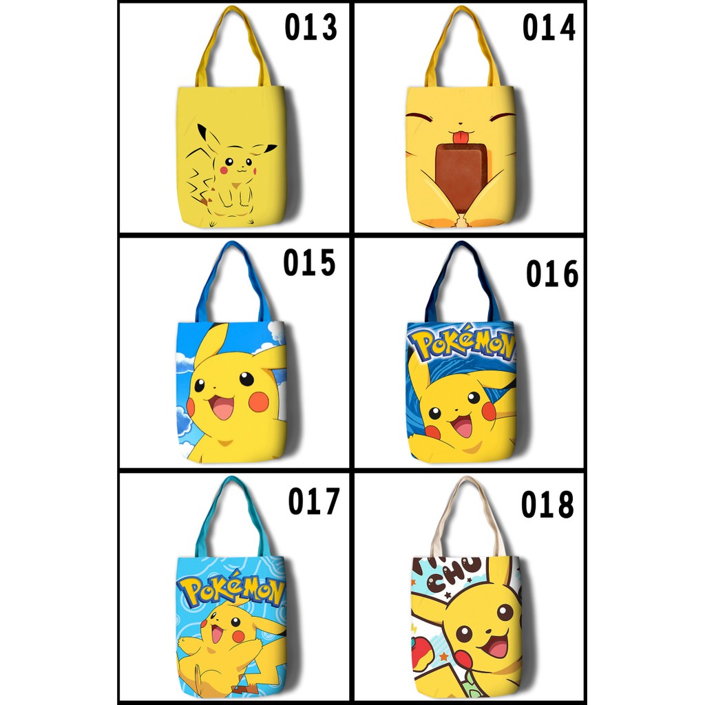 Túi Xách Mua Sắm Họa Tiết Pokemon Pikachu Dễ Thương S0.