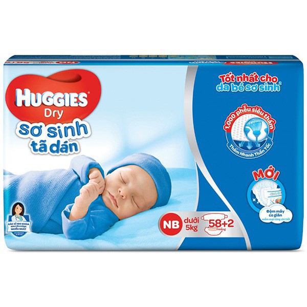 [Hàng chính hãng] bỉm/tã dán sơ sinh huggies size cỡ NB cho bé dưới 5kg