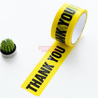 Băng keo tape vàng THANK YOU - Sticker Factory - Chiều dài 25m