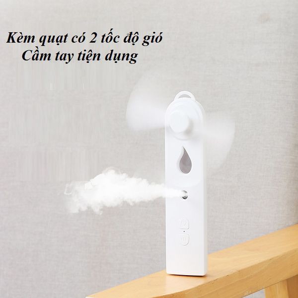 Quạt mini tích điện - Quạt mini phun sương cầm tay pin sạc tiện lợi nhỏ gọn phù hợp đi du lịch