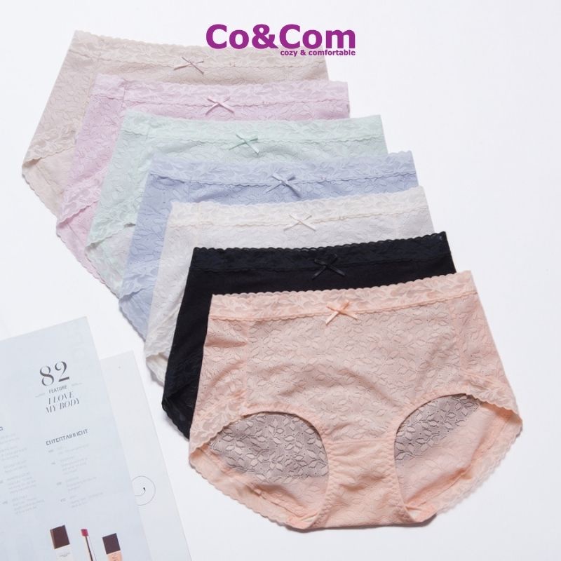 Quần Lót Nữ Tàng Hình Ren Lụa Cao Cấp Co&Com Mỏng Nhẹ Không Hằn Viền Lót Đũng Kháng Khuẩn NO2007