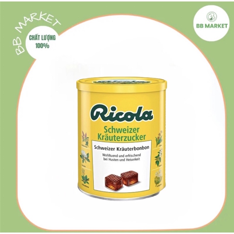 KẸO NGẬM THẢO MỘC KHÔNG ĐƯỜNG GIẢM HO RICOLA ĐỨC