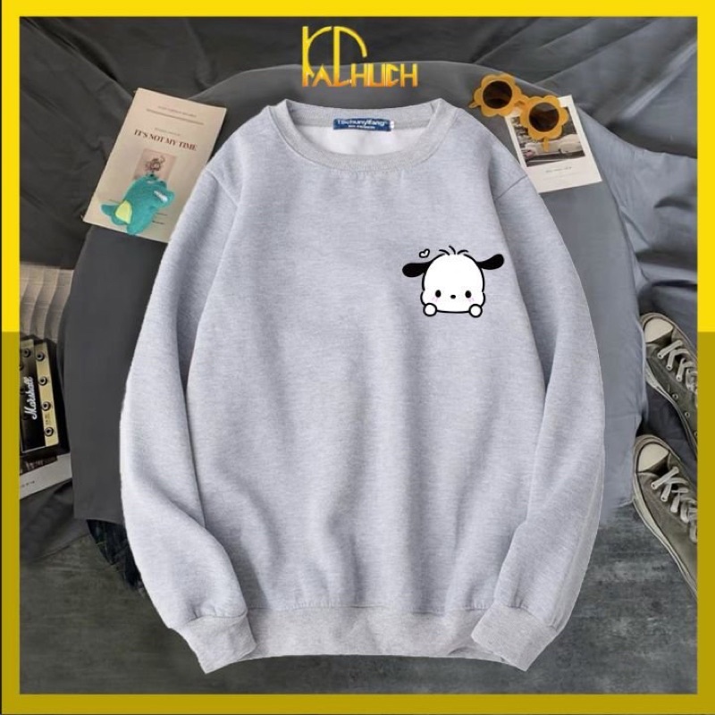 Áo sweater nam nữ in hình chú cún tai đen siêu cute