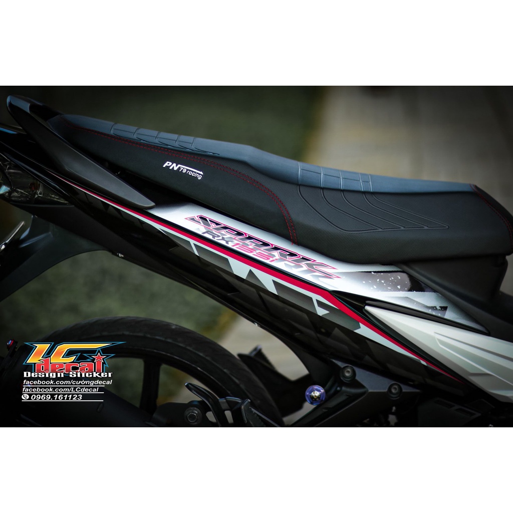 Tem rời Exciter 2006-2010 Trắng đen chỉ hồng spark
