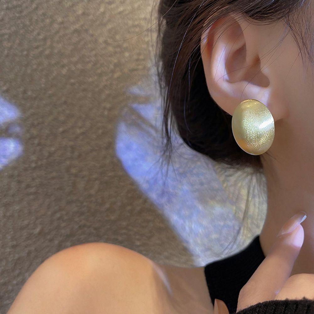 VANES1 Bông Tai Hình Oval Màu Nhám Thiết Kế Ngọt Ngào Thời Trang Cho Nữ