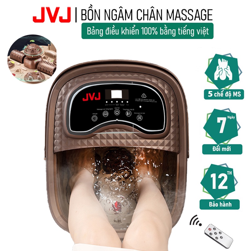 Bồn ngâm chân phiên bản Tiếng việt 2021 JVJ B2 massage tự động bằng con lăn, Sục khí, Đèn led / JVJ L1 massage bằng cơ