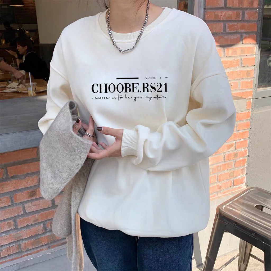 Áo hoodie nữ Choobe form rộng Unisex in chữ lót nỉ bông dày dặn vải cao cấp ấm áp phong cách oversize A42