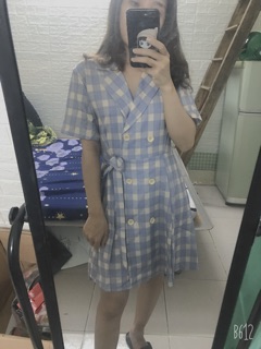 [ SẴN ĐỦ SIZE ] Váy cổ vest thắt eo lên dáng chuẩn luôn ạ( có ảnh thật )