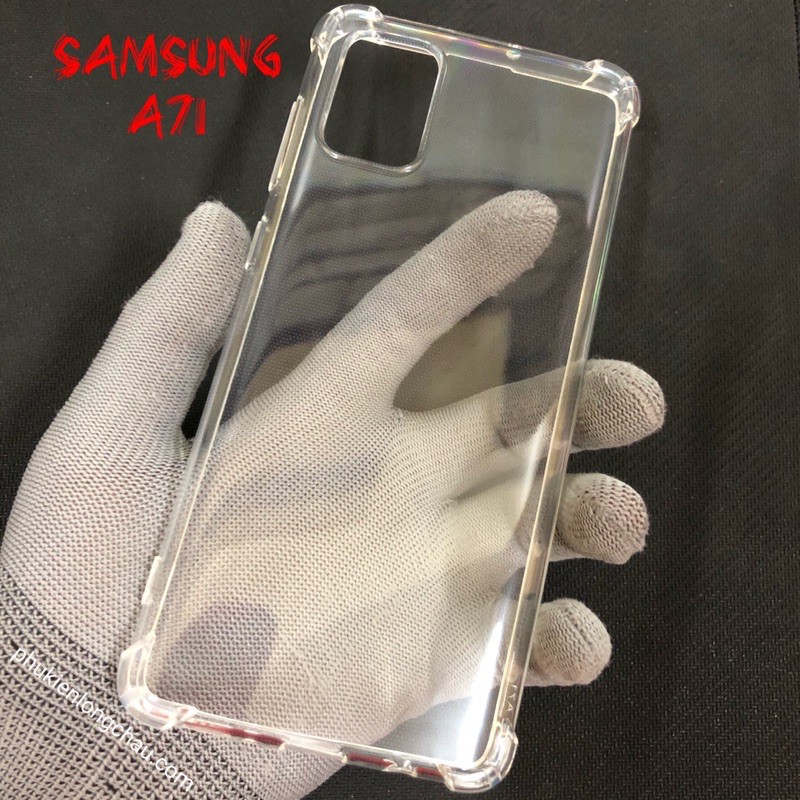 Ốp Lưng Samsung A71 Dẻo Trong Suốt Chống Sốc Có Gù Bảo Vệ 4 Gốc