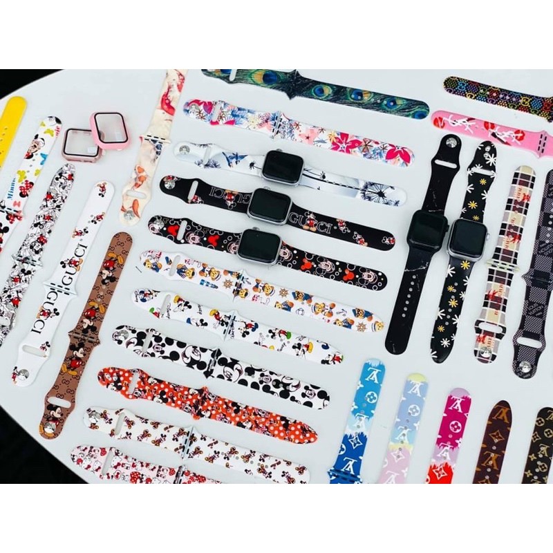 Dây đeo cao su Apple Watch hình Mickey- Dây Đeo Đồng Hồ Thông Minh- Thích Hợp Cho Các Dòng Series 6/5/4/3/2/1 Cực Chất