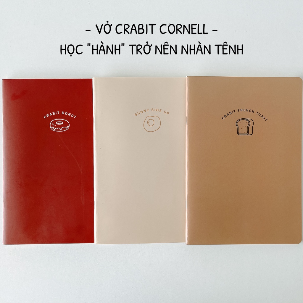 [Mã LIFEB04ALL giảm 10% tối đa 15K đơn 0Đ] Vở cornell 120 trang Crabit Food, vở cornell chấm dot, ô vuông, kẻ ngang