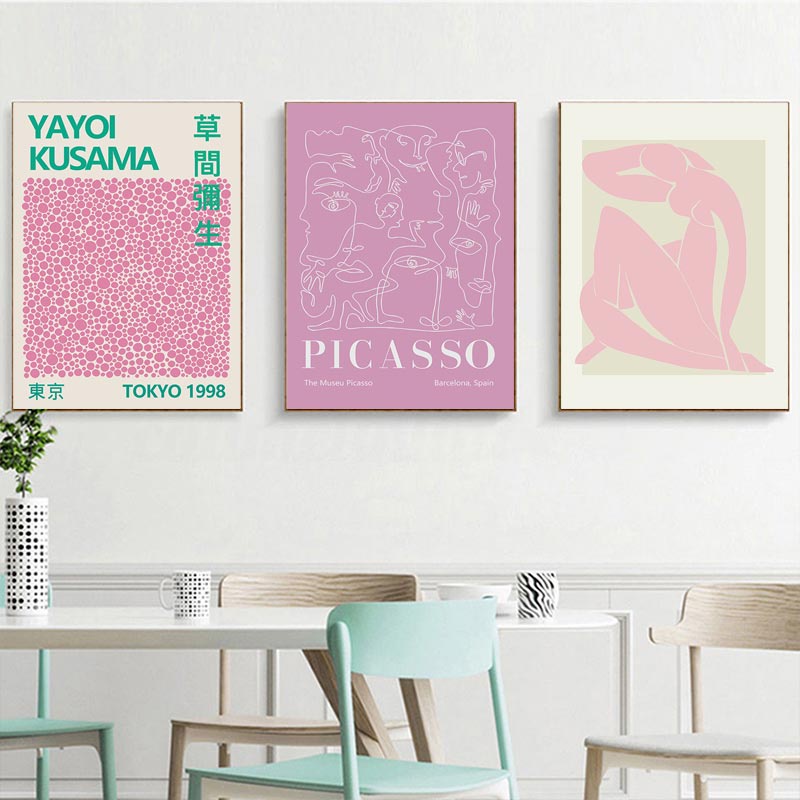Tranh Vải Bạt Treo Tường In Hình Cung Hoàng Đạo Kusama Picasso Trang Trí Phong Cách Bắc Âu