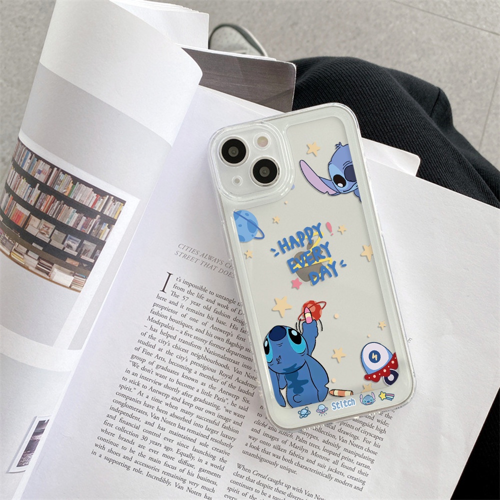DISNEY Ốp Điện Thoại Trong Suốt In Hình Stitch Cho iPhone 13 12 11 X XS Pro Max XR Lilo & Stitch 7 8 Plus