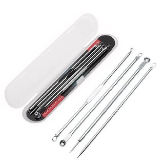 Bộ 4 cây 8 đầu nặn mụn inox
