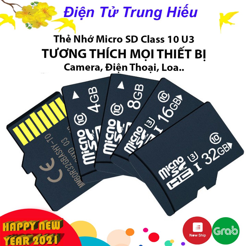 Thẻ nhớ 64Gb/32Gb/16Gb/8Gb/4Gb/2Gb micro SD class 10 U3 chuyên dụng cho điện thoại loa đài