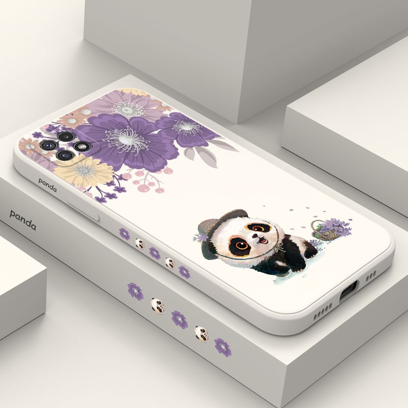 Ốp Điện Thoại Mềm Họa Tiết Gấu Trúc Sáng Tạo Bảo Vệ Toàn Diện Cho Samsung Galaxy A22 A12 4G 5G A02 A02S