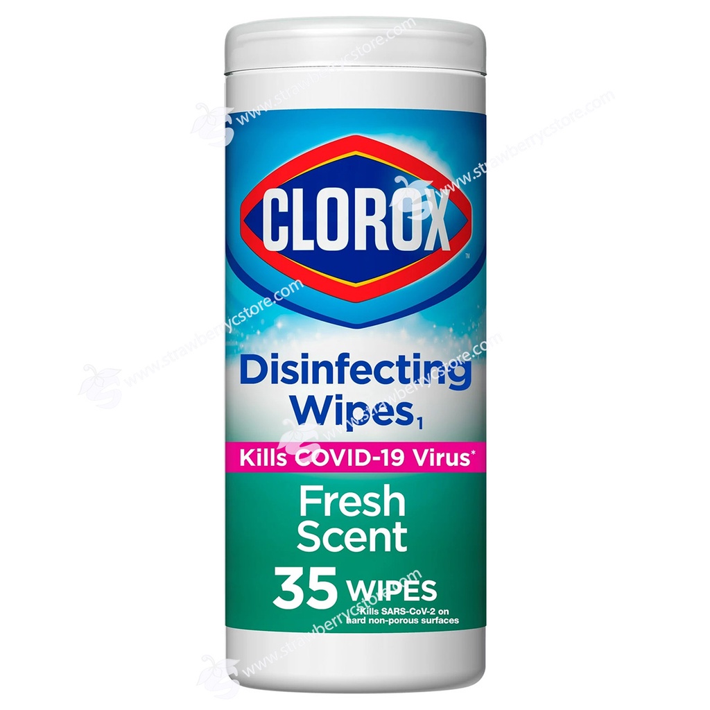 Khăn Ướt Lau Diệt Khuẩn Clorox Disinfecting Cleaning Wipes - Bleach-Free - Ready-To-Use, Fresh Scent, Hộp 35 Miếng