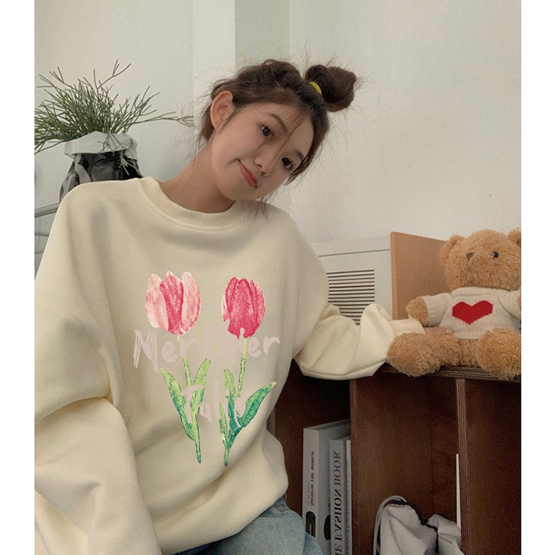 NRVP Áo Thun Tay Dài Oversize In Họa Tiết Phong Cách Hàn Quốc Thời Trang Cho Nam Và Nữ