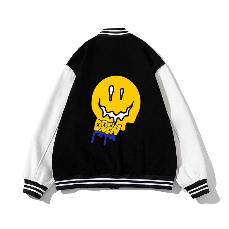 Áo Khoác Bomber Unisex Chất Kaki Cao Cấp in Hình Mặt Cười Phối Màu Trẻ Trung Form Rộng Mặc Thoải Mái [New Unisex]