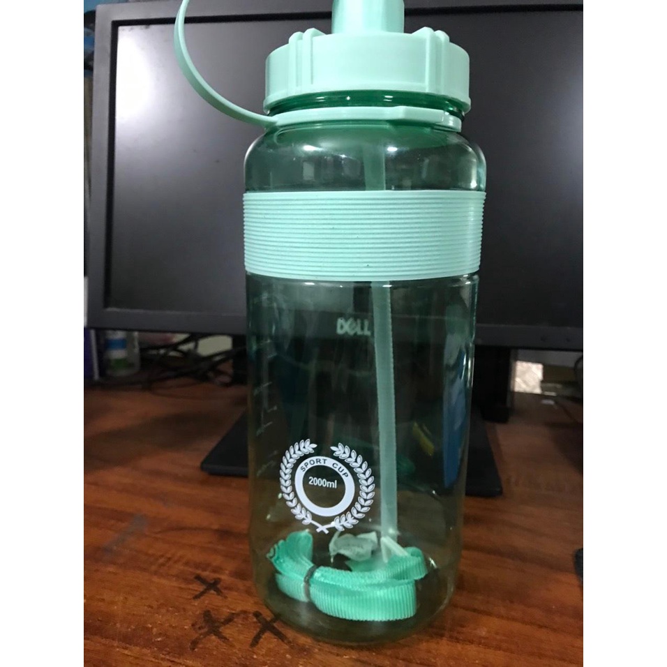 [Ảnh thật] Bình nước chia vạch Sport Cup 2000ml nhiều màu - Như Trang Plaza