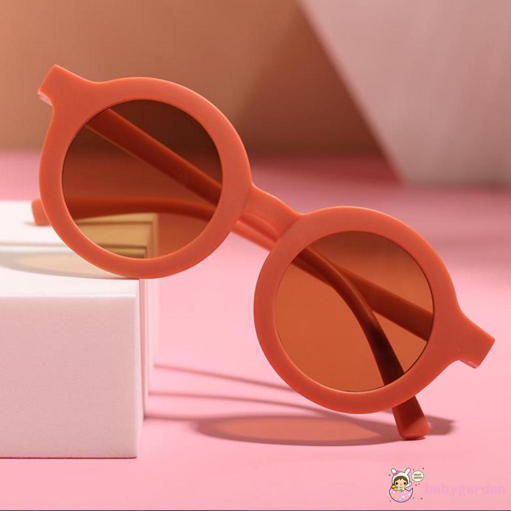 Bộ Kính Mát Tròn Chống Tia UV + Băng Đô Nơ Màu Trơn Dành Cho Bé Gái